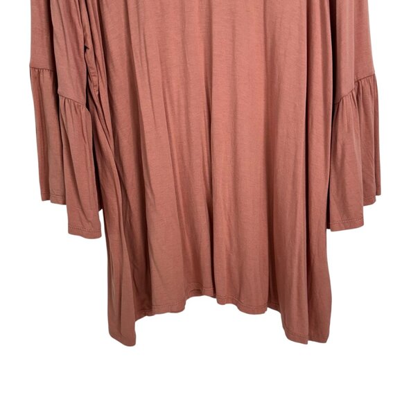 Como Vintage Women Plus SZ 3X Pink Boho Tunic Top Floral Embroidery Bell Sleeves - Picture 11 of 13